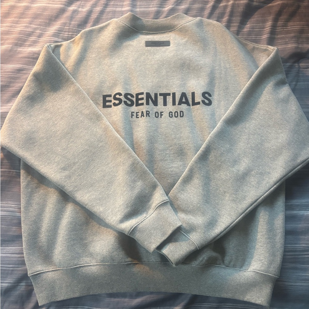 Fear of God Essentials Light Gray Crewneck Sweater